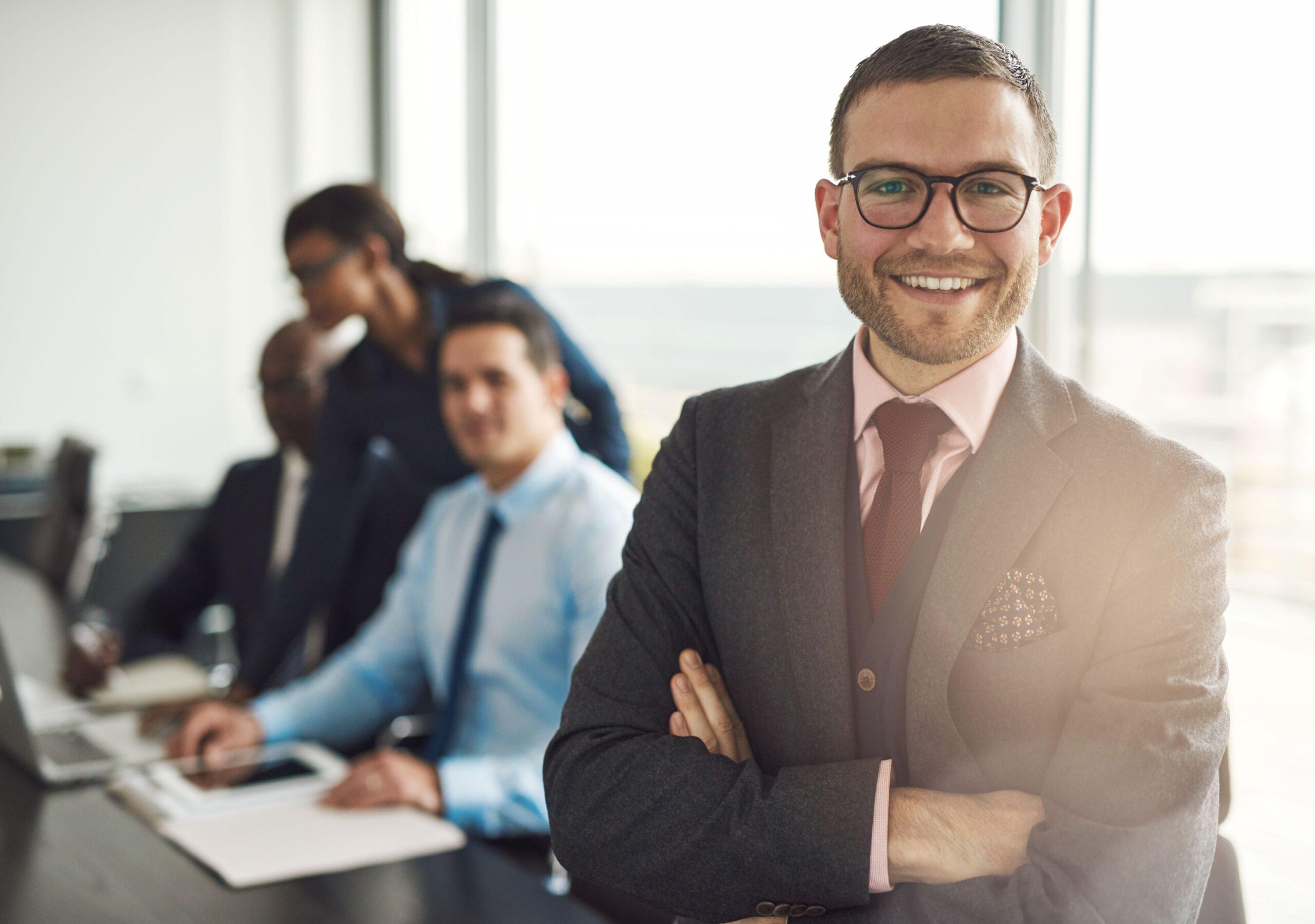 ein Businessmann in einem Meeting