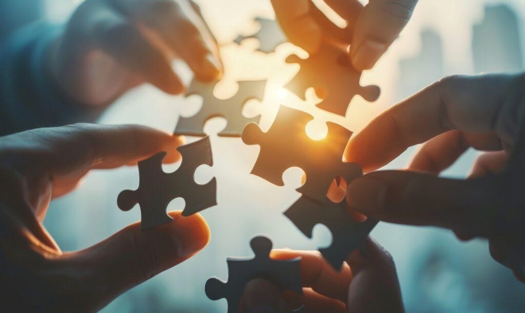 Puzzleteile als Symbol für Teamarbeit | Inlinehockey
